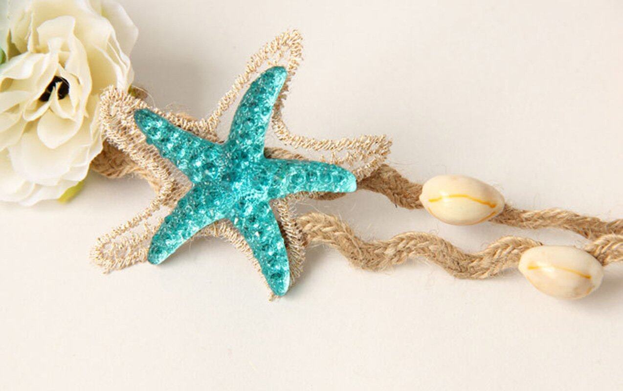Seashell Starfish Headband Mermaid Costume Coastal Accessory for Women Mermaid Hair Accessories Set - Starfish Hairband, Shell  main image 2