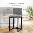 thumbnail image 4 of Sophia & William Counter Height Bar Stools with High Backrest 4 Pack Soft & Durable Chenille Fabric Bar Stools for Kitchen Island, Gray, 4 of 7