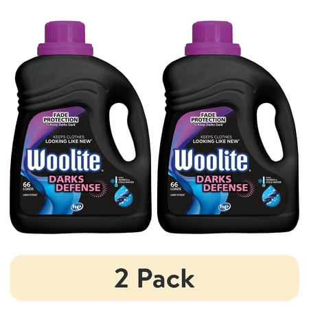 (2 pack) Woolite Darks Defense Liquid Laundry Detergent – Protects Dark Clothes from Fading, 66 Loads, 100oz