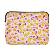 FORMRS 13-13.3 inch Laptop Sleeve Case Soft Carrying Quilted Computer Bag Cover, Light Pink Stars