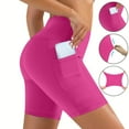 thumbnail image 2 of ZyeKqe Plus Size Shorts for Women Workout Seamless High Waist Soft Belly Control Running Athletic Shorts with Pockets, 2 of 9