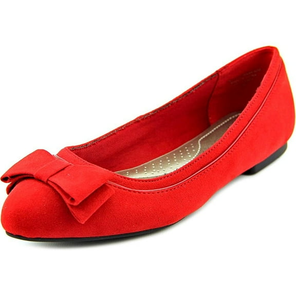 Karen Scott Womens CHANDII Round Toe Ballet Flats, Red, Size 7.0