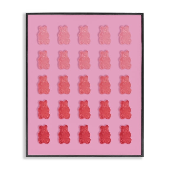 Stupell Industries Eclectic Pink & Red Bear Gradient Black Framed Giclee Art, 11 x 14, by LISH Creative