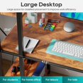 thumbnail image 4 of BestOffice FDW 48"x24" Computer Desk, Bookshelf – Extra Large for Home, Study, or Gaming – Ergonomic Writing Table for Students, Vintage, 4 of 7
