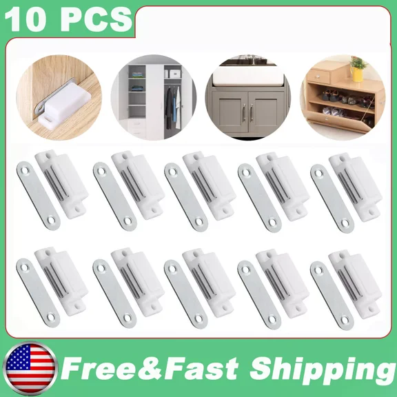10Pcs Magnetic Cabinet & Door Latch/Catch Closures Kitchen Cabinet Cupboard