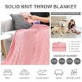 thumbnail image 6 of Soft 100% Cotton Knitted Throw Blanket for Couch Home Office Hotel Blanket Dirty Pink 50"x60", 6 of 7