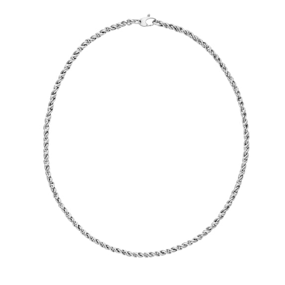 14K White Gold Finish Bracelet 17" with Lobster Clasp