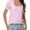 pinkstripe, variant on Women's Puff Sleeve Square Neck T-Shirt Loose Casual Short Sleeve Elegant Business Work Shirt Summer T-Shirt