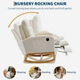 thumbnail image 6 of Mid-Century Nursery Rocking Chair w/Optional Footrest & USB, High Back Glider, Teddy/Linen Beige, 6 of 8