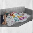 thumbnail image 6 of Mexican Soft Flannel Fleece Throw Blanket, Spanish Thank You Words with Cartoon Style Hearts Diamonds Flowers Artwork, Cozy Plush for Indoor and Outdoor Use, 70" x 90", Multicolor, by Ambesonne, 6 of 6
