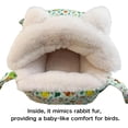 thumbnail image 3 of 2 in 1 Bird Nest House with Removable Top Lid, Winter Warm Bird Bed Hanging Hammock Snuggle Hut for Cockatiel, Lovebird, Conure, Quaker, 3 of 9