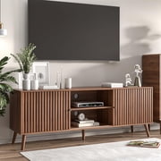 Modern TV Stand for TVs up to 70, Sliding Doors, Entertainment Center with Storage, Media Console