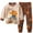 Brown, variant on Likimi Toddler Kids Baby Boys Clothing Set Print Long Sleeve Tops Long Pants Two Piece Set Cute Winter Soft Fall Outfits Set Size 18-24 Months Beige