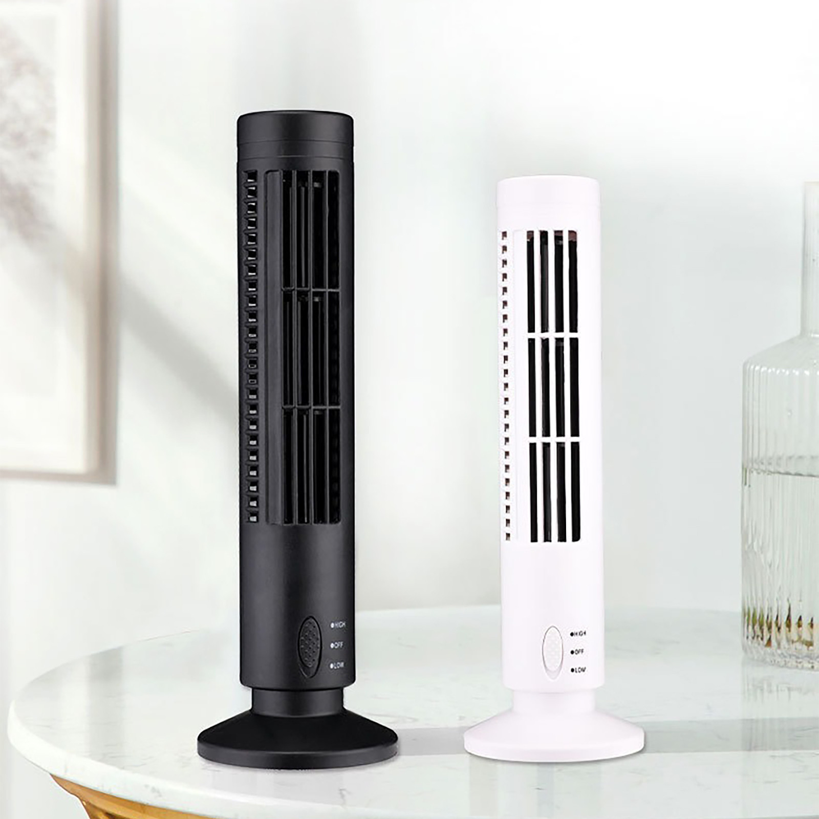 Wovilon Tower Fan for Bedroom, 24ft/s Velocity Quiet Cooling Fan, 90° Oscillating Fans for Indoors, Table Fan, Bladeless Fan, Standing Floor Fans, White - image 3 of 6