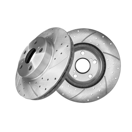 Front Drilled Slotted Brake Disc Rotors 255mm For 2004-2009 Toyota Prius