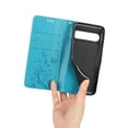thumbnail image 5 of Designed for Google Pixel 9 / 9 Pro Case, Wrist Strap Flip Kickstand PU Leather Wallet Case Cash Card Slots Holder, Protective Shockproof Pattern Women Cover for Google Pixel 9 / 9 Pro, Blue, 5 of 7