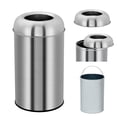 thumbnail image 5 of 18.5 Gallon / 70L Open Top Trash Can – Round Stainless Steel Garbage Bin with Removable Inner Bucket for Indoor & Outdoor Use, Home, Office & Restaurant, 5 of 12