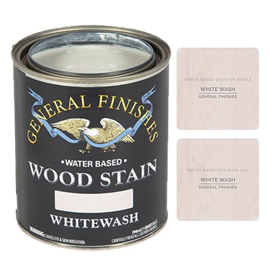 General Finishes Water Based Wood Whitewash Stain, Quart