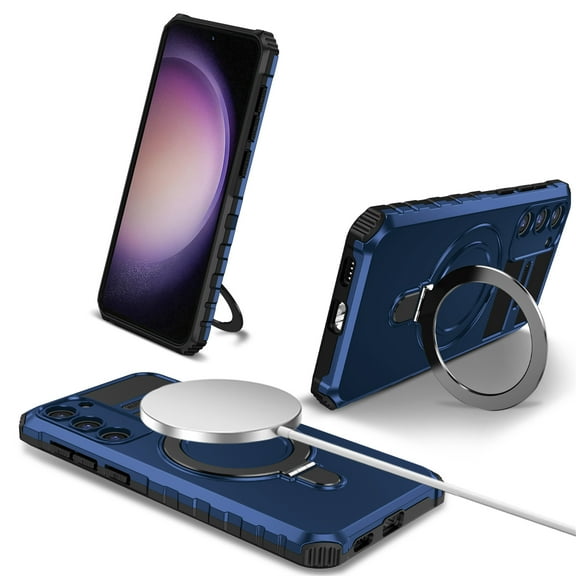 Jiahe Cover for Samsung Galaxy S21 Ultra, Case with Invisible Stand,Compatible with MagSafe,Shockproof Magnetic Heavy Duty with Built-in Ring Holder Stand Hard Phone Case Cover, royalblue