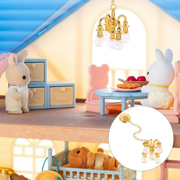 LEORX 2Pcs Chandelier Dollhouse Simple Design Decoration for Thanksgiving