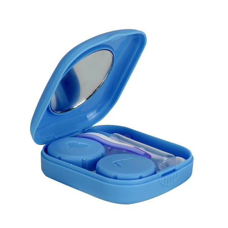 Portable Bottle Small Size Shaped Contact Lens Case Box Container Holder Blue