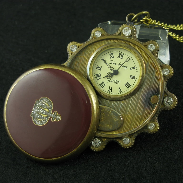 VIGOROSO Imperial Mechanical Pocket Watches Antique Key Hide Pure Copper Case Crown Diamond Hand Wind Up Watch Vintage Old Clock Men Women Treasure