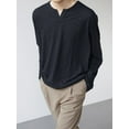 thumbnail image 3 of INCERUN Men's Long Sleeve Casual Loose Solid Color Knitted Top Pullover, 3 of 9