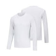 thumbnail image 4 of APEXFWDT Men's Long Sleeve Running T-Shirt Stretchy Breathable Gym Top Crew Neck Moisture-Wicking Athletic Wear,L,White, 4 of 6
