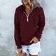 thumbnail image 3 of Gibobby Divertidas Sudaderas para Adolescentes Womens Daily Long Casual Down For Womens Pocket Sudaderas con capucha Pullover Manga Botón V Sudaderas con cordón Cuello de mujer （Vino， M), 3 of 5