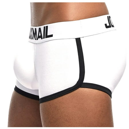 

KDDYLITQ Boxer Briefs for Men Plus Size Shapewear Comfortable Low Rise Underwear Solid Underpants White XL