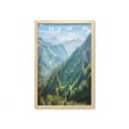 thumbnail image 1 of Mountains Wall Art with Frame, Misty Landscape View of Highland Cloudscape, Printed Fabric Poster for Bathroom Living Room, 23" x 35", Sky Blue Green, by Ambesonne, 1 of 2