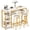 Gold, variant on MIERES 2-Person Dining Set, Solid Wood Dining Table, Storage-Equipped Dining Table with High-Back Chairs, 2-Person Kitchen Dining Set, Suitable for Kitchens, Dining Rooms, and Bars, White