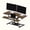 Walnut-42 in, variant on FitStand Home Office Height Adjustable Standing Desk Converter Walnut 35" U-Shape with Keyboard Tray