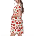 thumbnail image 2 of Balery Fresh Red Tomato Pattern Womens Dresses Loose Short sleeve Sundresses Swimsuit Coverup 2025 Summer Casual Dress for Women - A-Line Swing Dress, 2 of 6