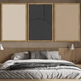 thumbnail image 3 of SHENIFY large 24x36in3pcs Natural Framed Mid-Century Modern Wall Art Minimalist Abstract Boho Neutral Line Wall Decor Geometric Artwork Kitchen Dining Room, 3 of 5