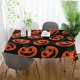 thumbnail image 5 of Coolnut Halloween Pumkpin Rectangle Tablecloth 60x60In,Dinner Table Cover for Outdoor & Indoor Patio, Picnic, BBQ, Holiday Party Halloween Decoration, 5 of 7
