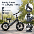 thumbnail image 4 of FUPOJH 12" Kids Balance Bike, No Pedal, Light-Up Wheels, Adjustable, for Toddlers 2-5，Gray, 4 of 8