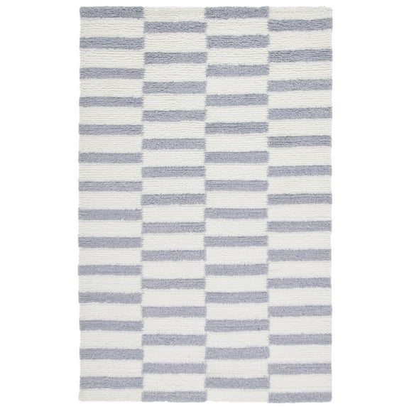 SAFAVIEH Vermont Yasmin Plaid Area Rug, Ivory/Grey, 6' x 9'