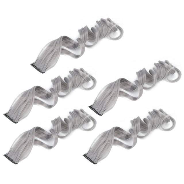 5 Pcs Extensions de Cheveux, Postiche Femmes Filles Mode Longue Bouclée Colorée à Clip Postiche