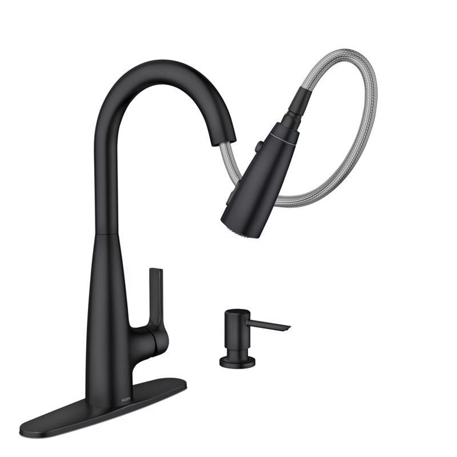 Haelyn Single-Handle Pull-Down Sprayer Kitchen Faucet with ColorCue™ Temperature Indicator in Matte Black