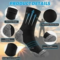 thumbnail image 3 of 4 Pairs Mens Merino Wool Socks, Breathable Hiking Outdoor Warm Winter Socks for Men Cold Weather Mottled Black+Grey (4 pairs), 3 of 7