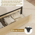 thumbnail image 2 of Bed Frame with 2 Storage Drawers, Platform Bed with Rattan Headboard, Natural Rattan Full Size Bed Frame, Metal Bedframe with Wood Slats Support, Noise Free, No Box Spring Needed, 2 of 7