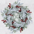 thumbnail image 4 of LSLJS Christmas Artificial Branches 19.3" PVC Winter Snow Flocked Branches with Red Berries Multi-purpose False Pine Needles Scene Layout Packaging Gifts Prop DIY Crafts Christmas Decorations(6 Pcs), 4 of 7