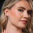 thumbnail image 4 of Gem Stone King 925 Silver and 10K Yellow Gold London Blue Topaz and White Lab Grown Diamond Dangle Earrings for Women | 3.28 Cttw | Gemstone November Birthstone | Pear Shape 9X6MM, 4 of 6