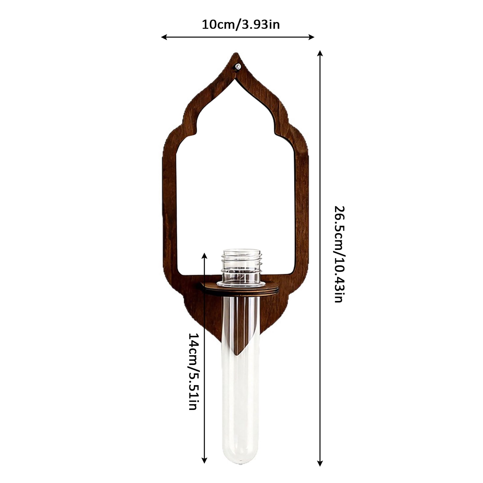 Wooden Lantern Shaped Wall Hanging Planter Propagation Station Glass Flower Vase for Hydroponics Plants, Bathroom, Home Office Living Room Decor Gift