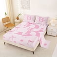 thumbnail image 2 of Erosebridal Pink Bowknot Personalized Initial B Full Size Sheets 4-Piece,Japanese Style Sakura Bed Sheets,Lightweight Room Decor, 2 of 5