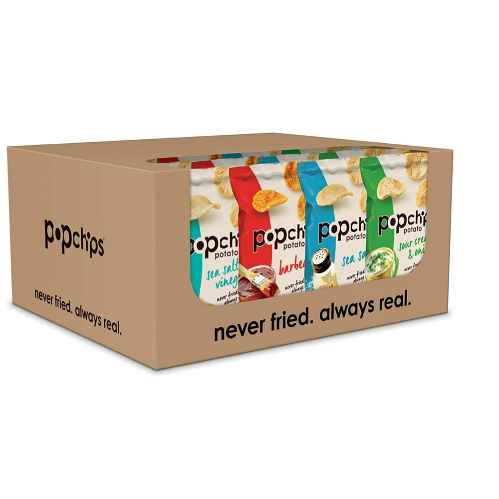 Popchips Variety Pack Salt, BBQ, Sour Cream & Onion, Salt & Vinegar (6