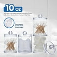 thumbnail image 4 of Vanity Jar Storage Set, Bathroom Organizer, Canister Jar, Clear Plastic Apothecary Cup with Lid, Qtip Holder, for Cotton Ball, Swab, Round Pads, Q Tip, Floss, 10 oz (4 Pack Black), 4 of 5
