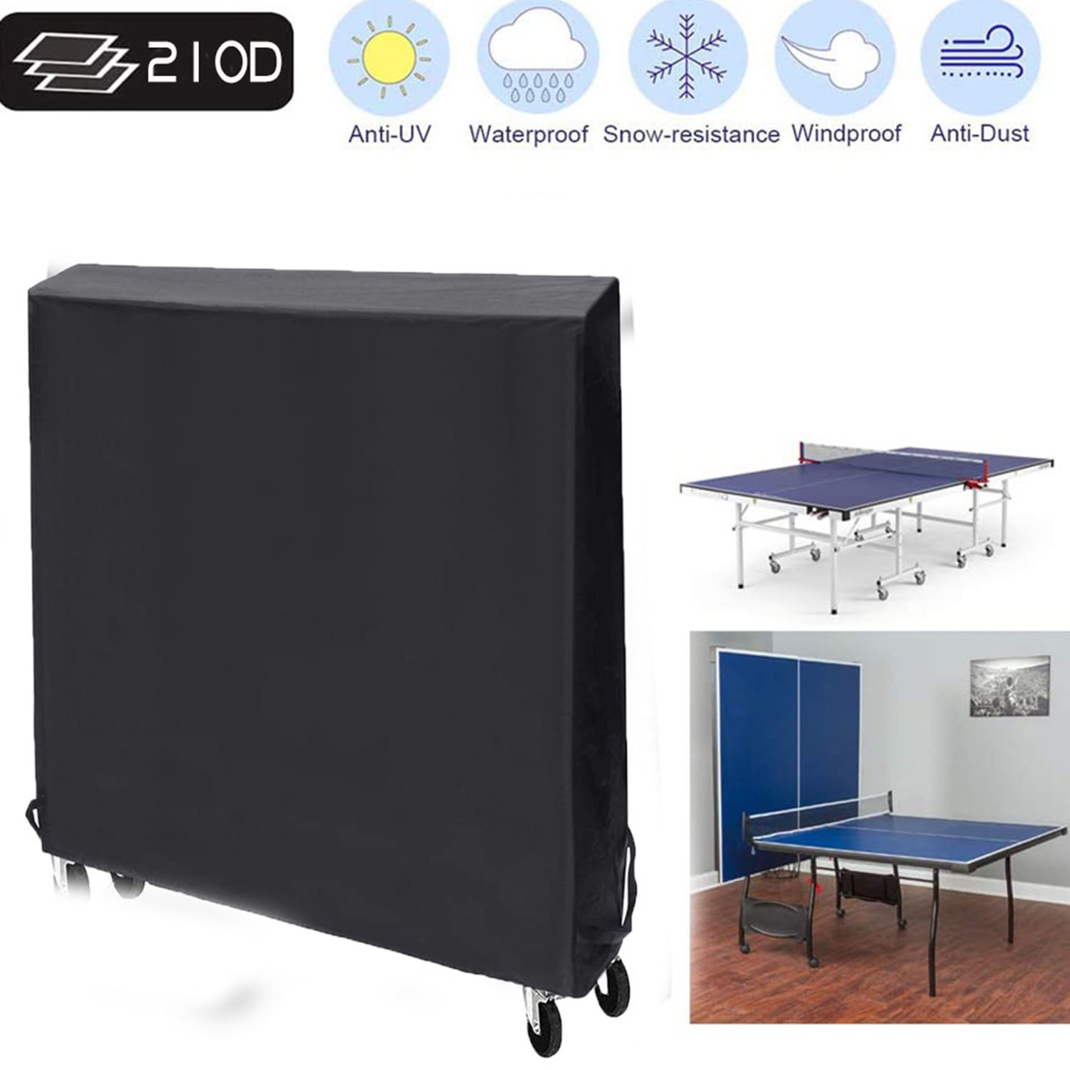 210D Oxford Cloth Table Tennis Covers Ping Pong Desk Dustcover Protector 