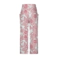 thumbnail image 5 of Leesechin Deals Womens Pants Easter Casual Printing Pockets Elastic Mid-Waist Comfortable Wide-Legged Loose Trousers on Clearance, 5 of 5